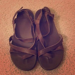 OluKai Brown Leather Sandals Size 11